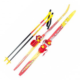 Лыжи детские с мягкими креплениями и палками Karjala Snowstar (100-140 см)